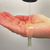 Hydrating gel being poured into hand